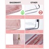 BAGSMART TSA Approved Toiletry Bag, 2 Pack Clear Makeup Cosmetic Bag Organizer, Quart Size Travel Bag for Toiletries, Carry-on Travel Accessories Essentials – Pink