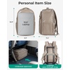 BAGSMART Carry On Travel Backpack, 17 Inch Large Travel backpack Carry On Flight Approved, Anti-theft Personal Item Backpack Travel Bag With Shoe Bag, 30L Water Resistant Casual Daypack, Beige(Black)