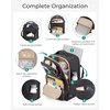 BAGSMART Womens Backpack Carry On Flight Approved, Travel Backpack for Women with Waist Bag, Traveling Lightweight Weekender Casual Daypack 17.3″ Laptop Work Back pack Personal Item Travel Bag, Black(Champagne)