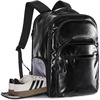 BAGSMART Carry On Travel Backpack, 17 Inch Large Travel backpack Carry On Flight Approved, Anti-theft Personal Item Backpack Travel Bag With Shoe Bag, 30L Water Resistant Casual Daypack, Beige(Black)