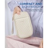 BAGSMART Electronic Cord Cable Organizer Travel Bag Case, Double Layers Tech Electronic Bag, Essentials for Charger, Cable, Phone, Flash drive, Beige(Double Layer Quilted Beige)