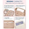 BAGSMART Electronic Cord Cable Organizer Travel Bag Case, Double Layers Tech Electronic Bag, Essentials for Charger, Cable, Phone, Flash drive, Beige(Double Layer Quilted Beige)