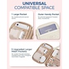 BAGSMART Electronic Cord Cable Organizer Travel Bag Case, Double Layers Tech Electronic Bag, Essentials for Charger, Cable, Phone, Flash drive, Beige(Single Layer Quilted Beige)