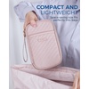 BAGSMART Electronic Cord Cable Organizer Travel Bag Case, Double Layers Tech Electronic Bag, Essentials for Charger, Cable, Phone, Flash drive, Beige(Single Layer Quilted Pink)