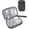 BAGSMART Electronic Cord Cable Organizer Travel Bag Case, Double Layers Tech Electronic Bag, Essentials for Charger, Cable, Phone, Flash drive, Beige(Single Layer Black)