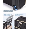 BAGSMART Underseat Carry On Luggage,16″ Softside Suitcase with Wheels, Black(Black)