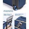 BAGSMART Underseat Carry On Luggage,16″ Softside Suitcase with Wheels, Black(Blue)