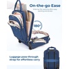 BAGSMART Underseat Carry On Luggage,16″ Softside Suitcase with Wheels, Black(Blue)