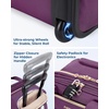 BAGSMART Underseat Carry On Luggage,16″ Softside Suitcase with Wheels, Black(Purple)
