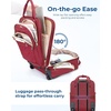 BAGSMART Underseat Carry On Luggage,16″ Softside Suitcase with Wheels, Black(Red)