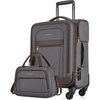 BAGSMART Carry-On Luggage Airline Approved, 20 inch Expandable Suitcase with Duffel bag, Softside Lightweight Suitcases with Spinner Wheels, Gray