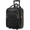 BAGSMART Underseat Carry On Luggage,16″ Softside Suitcase with Wheels, Black(Black)