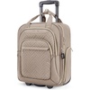 BAGSMART Underseat Carry On Luggage,16″ Softside Suitcase with Wheels, Black(Brown)