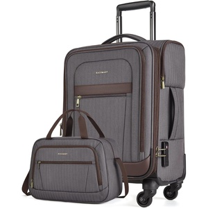 BAGSMART Carry-On Luggage Airline Approved, 20 inch Expandable Suitcase with Duffel bag, Softside Lightweight Suitcases with Spinner Wheels, Gray