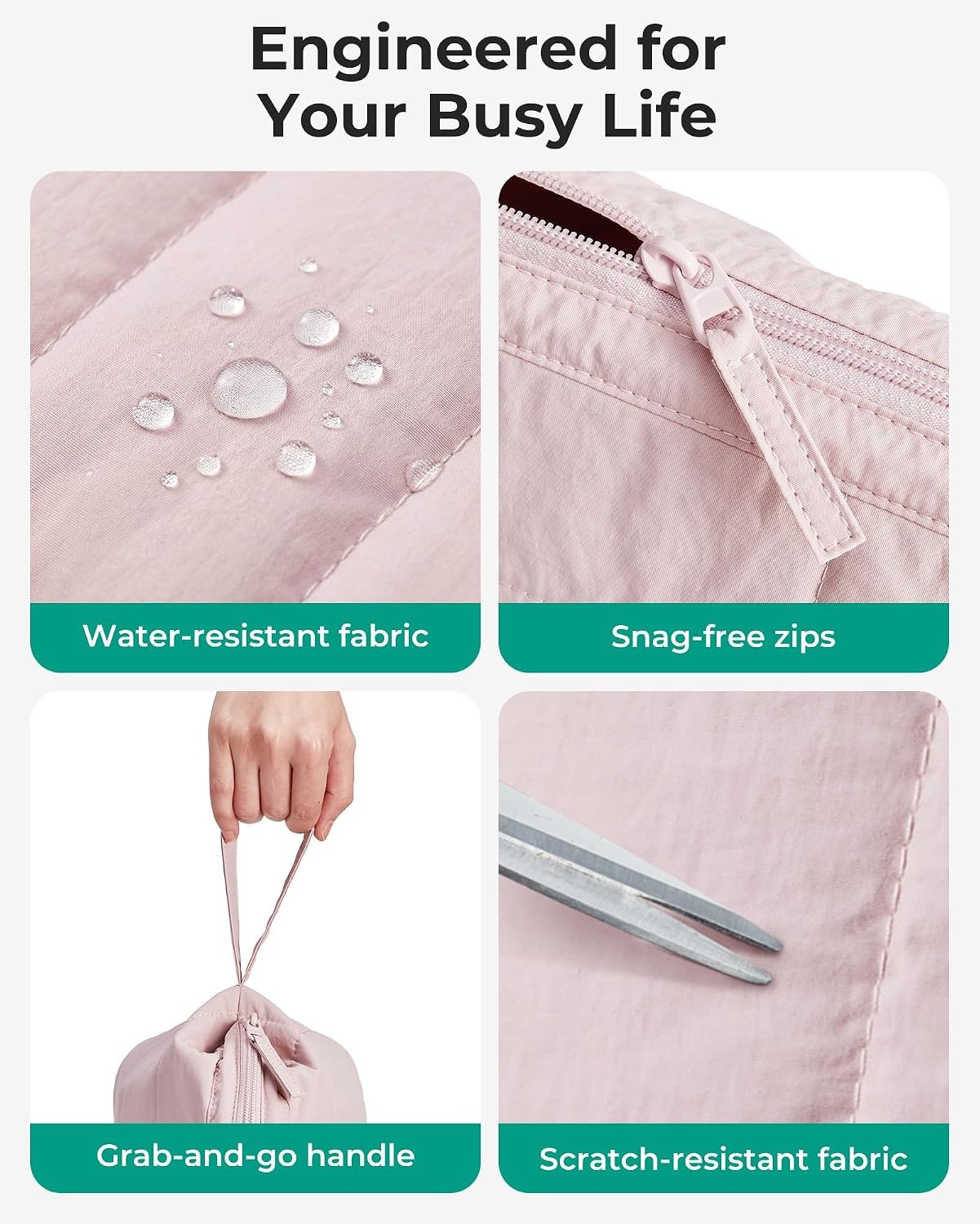 image:imageBAGSMART Hair Tools Travel Bag Hair Tool Organizer with HeatResistant MatDusty Rose