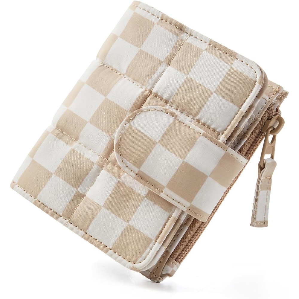 image:imageBAGSMART Womens Wallets Puffy RFID Blocking Bifold Card Holder WalletCheckered