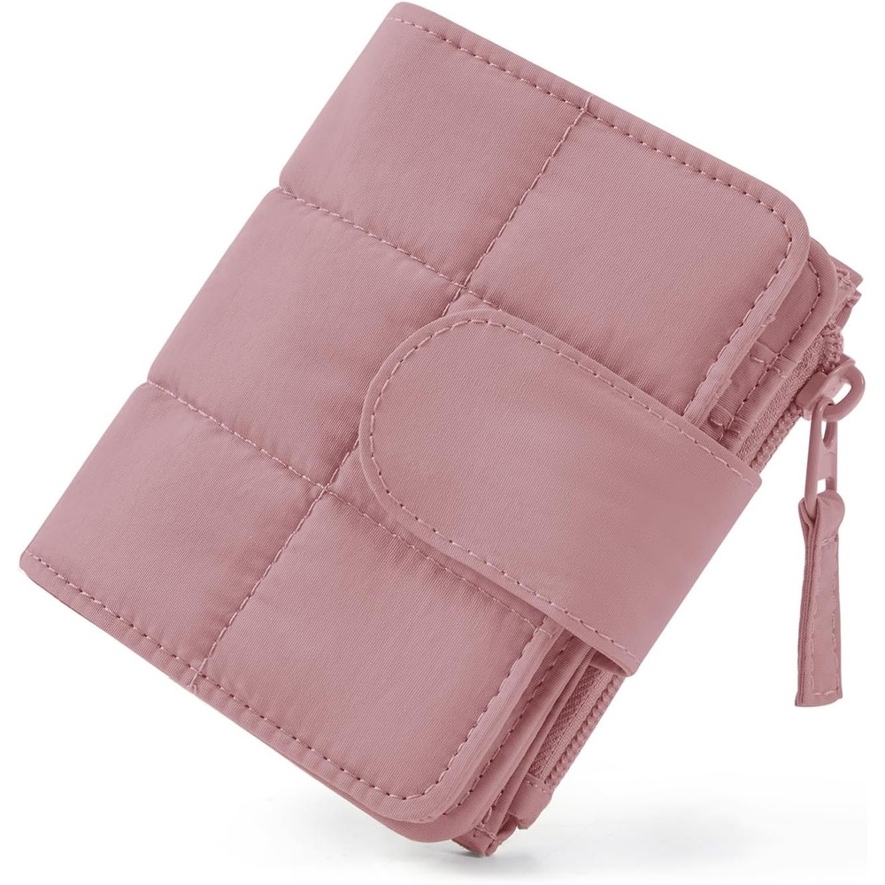 image:imageBAGSMART Womens Wallets Puffy RFID Blocking Bifold Card Holder WalletDark Pink