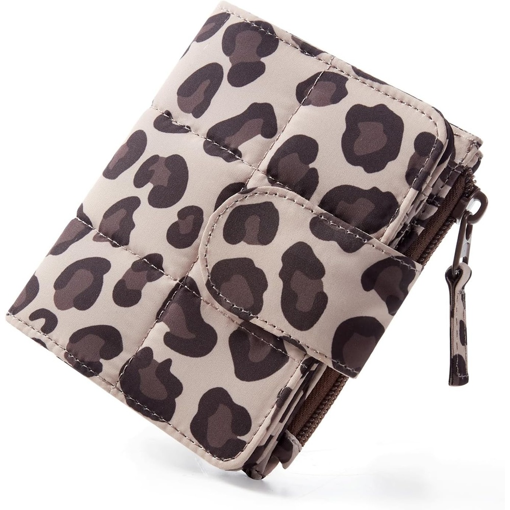 image:imageBAGSMART Womens Wallets Puffy RFID Blocking Bifold Card Holder WalletLeopard