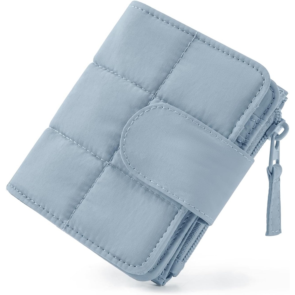 image:imageBAGSMART Womens Wallets Puffy RFID Blocking Bifold Card Holder WalletLight Blue