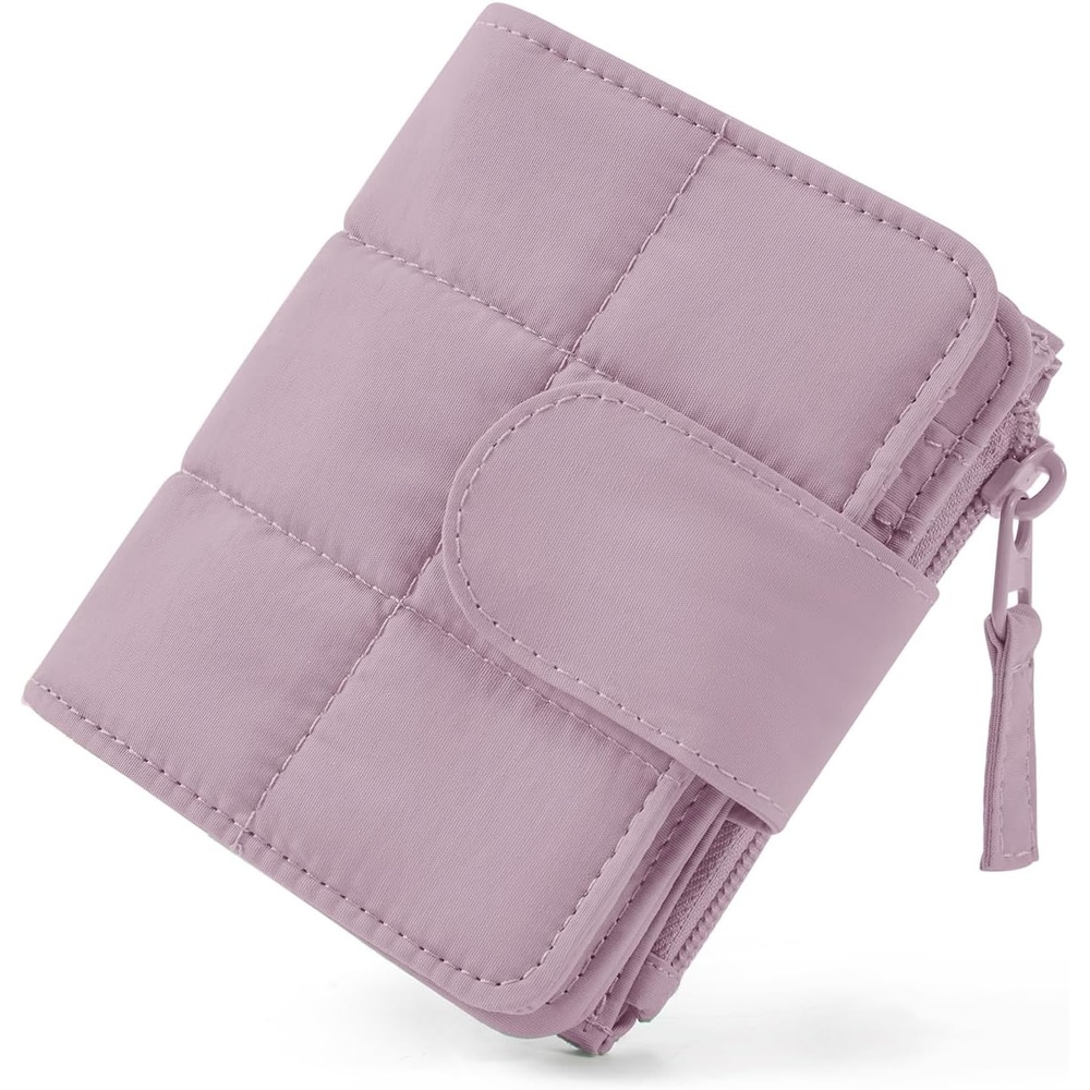image:imageBAGSMART Womens Wallets Puffy RFID Blocking Bifold Card Holder WalletPurple