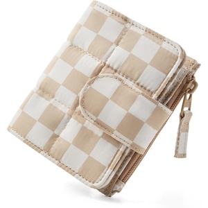 BAGSMART Women’s Wallets, Puffy RFID Blocking Bifold Card Holder Wallet(Checkered)