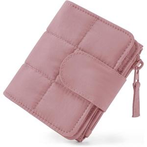 BAGSMART Women’s Wallets, Puffy RFID Blocking Bifold Card Holder Wallet(Dark Pink)
