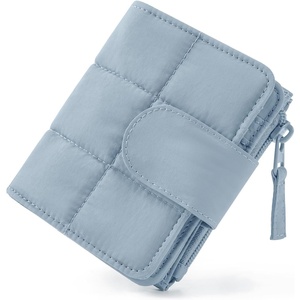 BAGSMART Women’s Wallets, Puffy RFID Blocking Bifold Card Holder Wallet(Light Blue)