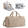 BAGSMART 2-in-1 Garment Duffle Bag with with Shoes Bag, White(Brown)