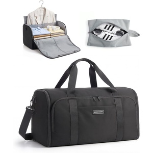 BAGSMART 2-in-1 Garment Duffle Bag with with Shoes Bag, White(Black)