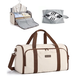 BAGSMART 2-in-1 Garment Duffle Bag with with Shoes Bag, White(White)
