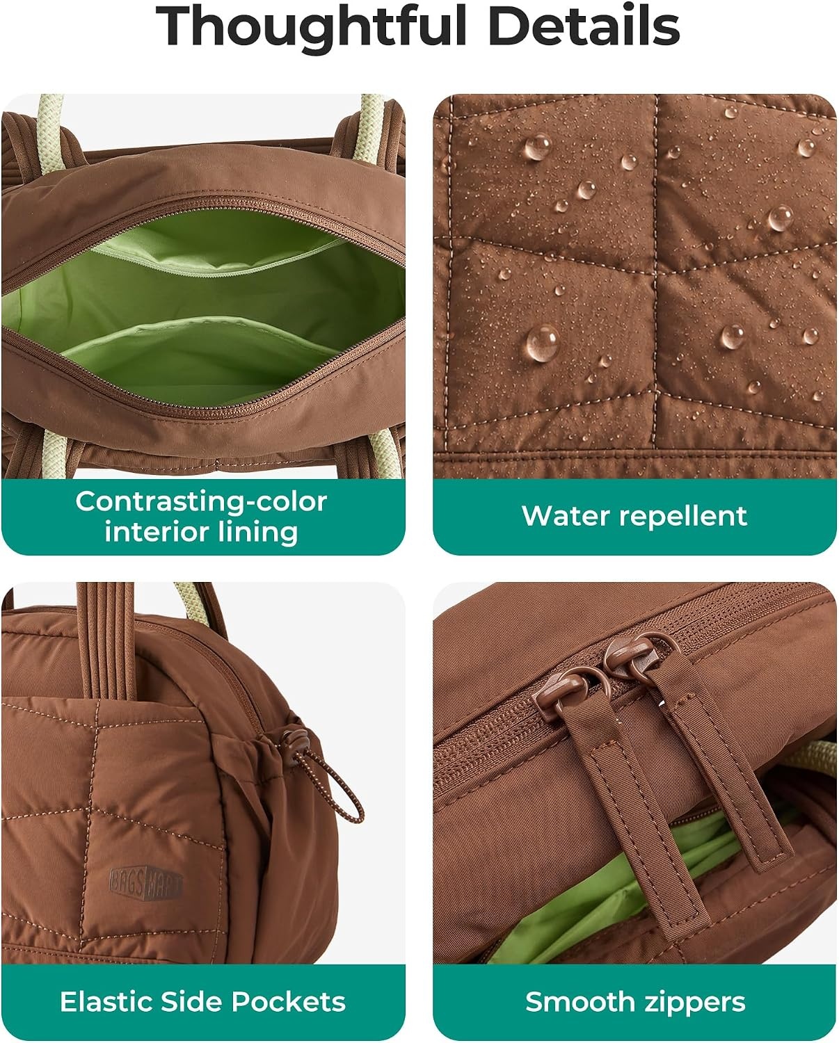 image:imageBAGAMSRT TRINI Tote Handbag for Women Commuting Travel FitnessBlack