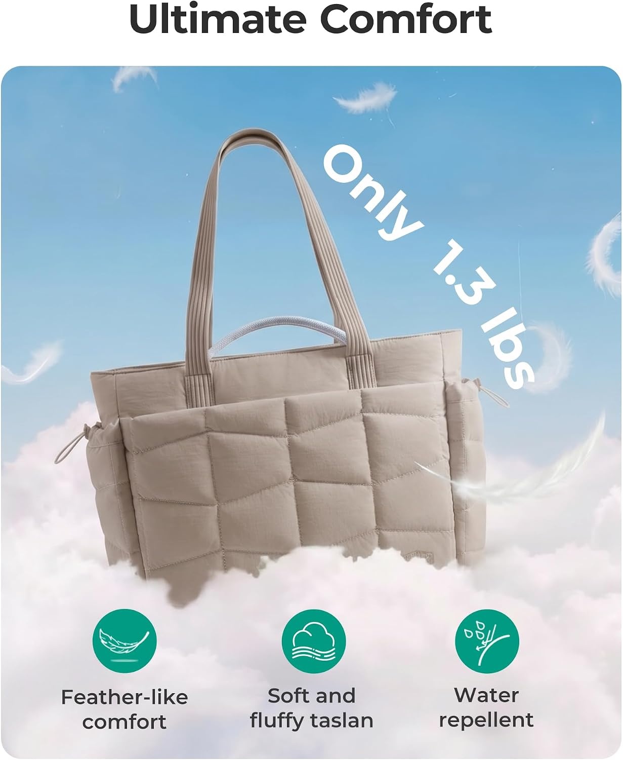 image:imageBAGSMART TRINI Tote Bag for 156 Laptop WaterResistant Shoulder HandbagJet Black