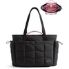 BAGSMART TRINI Tote Bag for 15.6″ Laptop, Water-Resistant Shoulder Handbag(Jet Black)