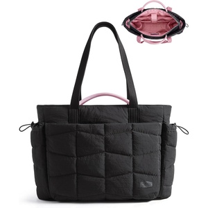 BAGSMART TRINI Tote Bag for 15.6″ Laptop, Water-Resistant Shoulder Handbag(Jet Black)